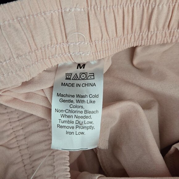 NWT | Men's Pastel Pink Elastic Drawstring Casual Shorts Back Pocket | Medium - Picture 3 of 4